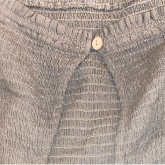 One Piece Smocked Jumper Wide Leg Ruffled Open Back Halter Tie Neck Size S - Picture 9 of 11